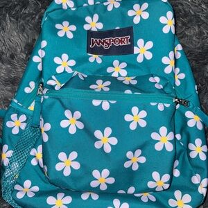 Jansport Kids' Backpack in Teal with Daisy Print